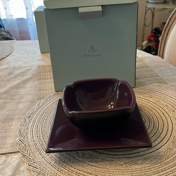 PartyLite Zen Candle Holder Set in Purple NIB - Picture 1 of 3